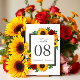 Sonnenuntergang Rose Blumenblume Hochzeit Tischnummer