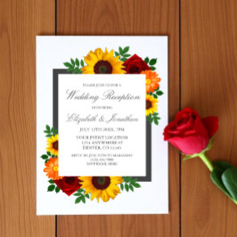 Sonnenuntergang Rose Blumenblume Hochzeitsempfang Einladung