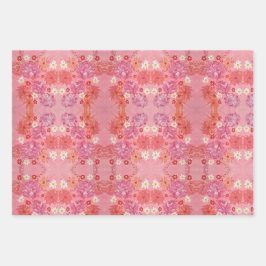 Sonnenuntergang Rose Blumenwackelpapier Geschenkpapier Set