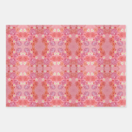 Sonnenuntergang Rose Blumenwackelpapier Geschenkpapier Set