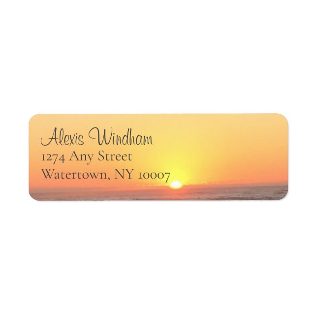 Sonnenuntergang Rücksendeadressen-Aufkleber (Vorne)