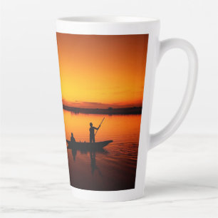 Sonnenuntergang, Ruderboot Silhouette-16497 Milchtasse