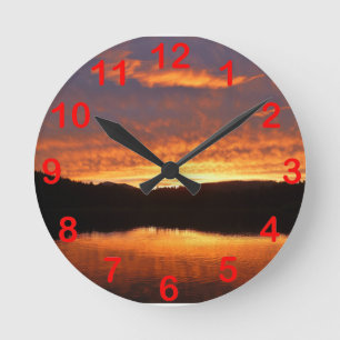 Sonnenuntergang Runde Wanduhr