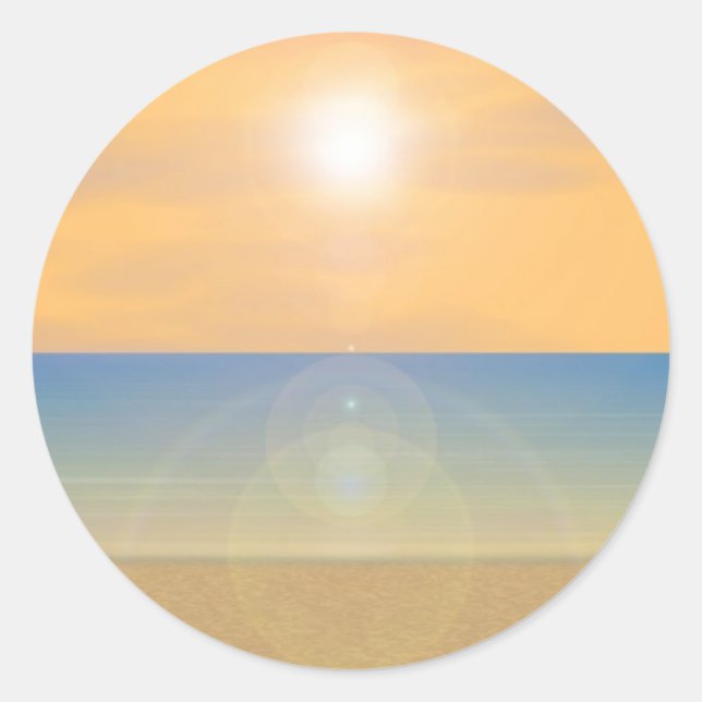 Sonnenuntergang: Runder Aufkleber (Vorderseite)