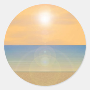 Sonnenuntergang: Runder Aufkleber