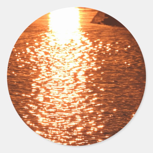 Sonnenuntergang Runder Aufkleber (Vorderseite)