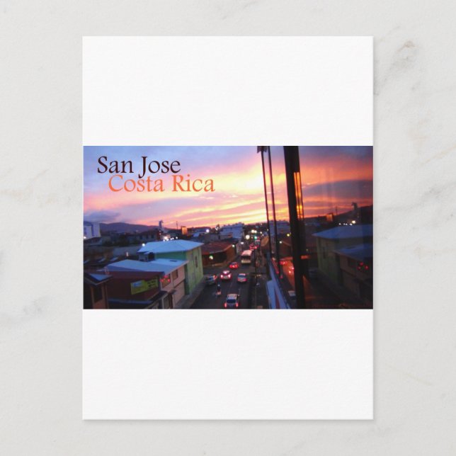 Sonnenuntergang San Jose Costa Rica Postkarte (Vorderseite)