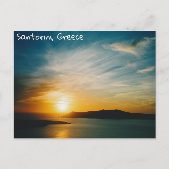 Sonnenuntergang Santorin, Griechenland Postkarte (Vorderseite)