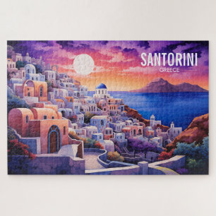 Sonnenuntergang Santorini Insel Illustration   Rei