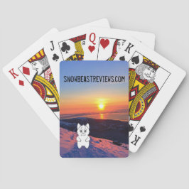 Sonnenuntergang-Schnee-Tier-Bericht-Spielkarten Spielkarten