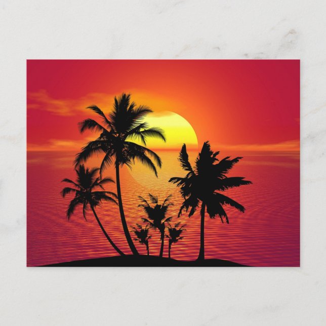 Sonnenuntergang, schöne Abbildung, Postkarte (Vorderseite)