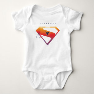 Sonnenuntergang Schweben Superman Schild Baby Strampler