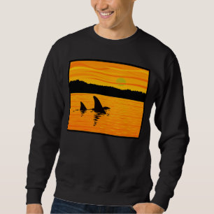 Sonnenuntergang-Schwertwale Sweatshirt