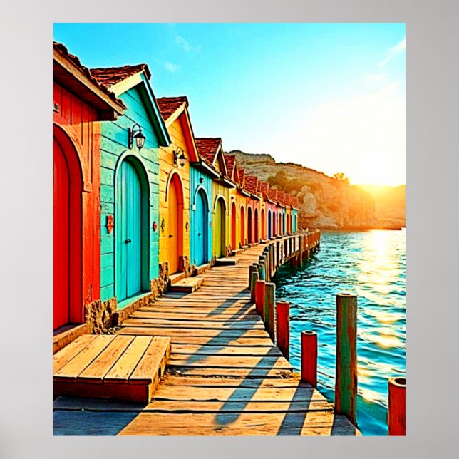 Sonnenuntergang: Seaside Hues Poster (Vorne)