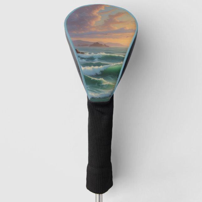 Sonnenuntergang Seeanstrich Malerei Golf Headcover (Vorderseite)