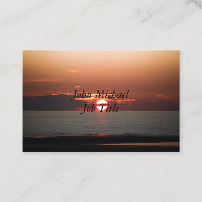 Sonnenuntergang-Seeentwurf Visitenkarte (Vorderseite)