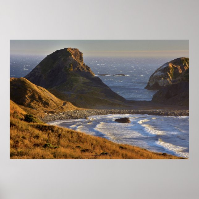 Sonnenuntergang, Seestangen, Schwestern, Oregon-Kü Poster (Vorne)