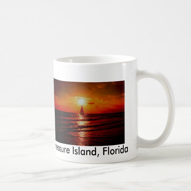 Sonnenuntergang-Segelboot, Schatz-Insel, Florida Kaffeetasse (Rechts)