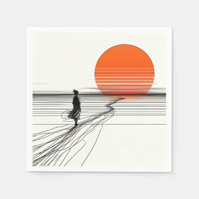 Sonnenuntergang Serviette (Vorderseite)
