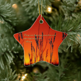 Sonnenuntergang-Silhouette Inspirational Keramikornament