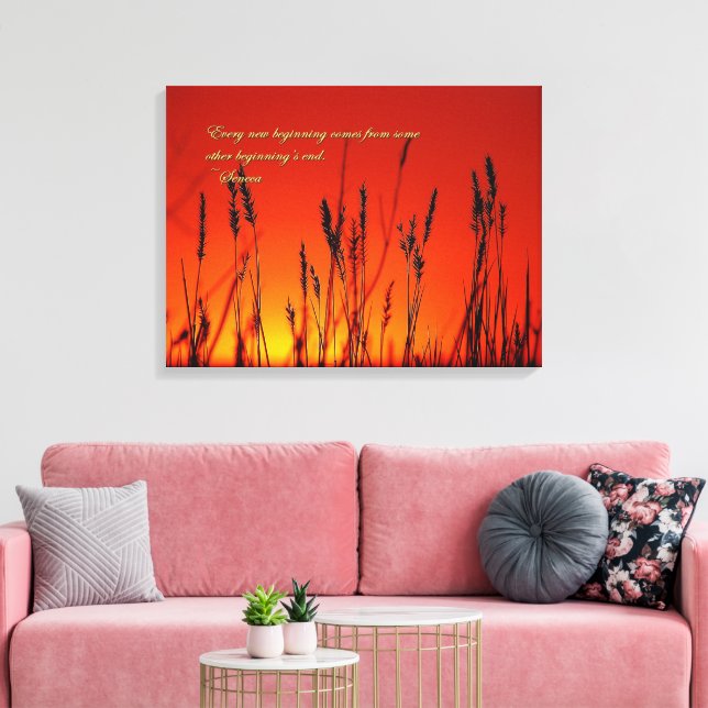 Sonnenuntergang-Silhouette Inspirational Leinwanddruck (Insitu (Wohnzimmer))
