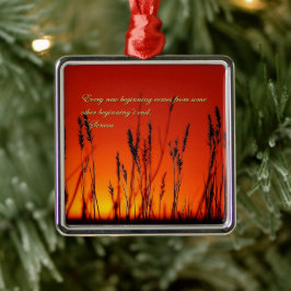 Sonnenuntergang-Silhouette Inspirational Ornament Aus Metall