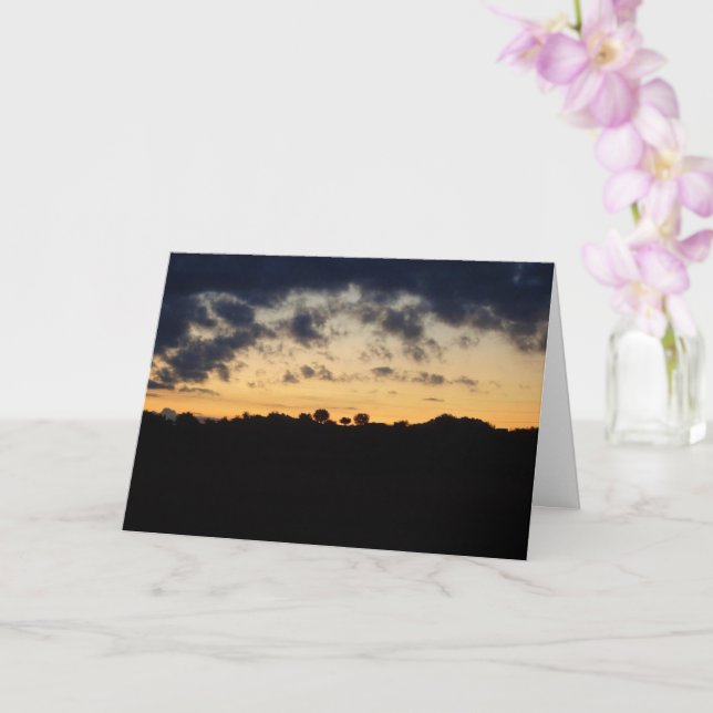 Sonnenuntergang Silhouette Landschaft Karte (Orchidee)