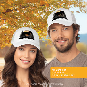 Sonnenuntergang Silhouette Rustikale Reittiere Sti Truckerkappe