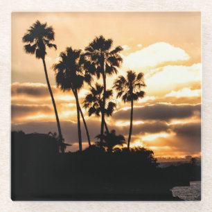 Sonnenuntergang Silhouette San Diego Glasuntersetzer