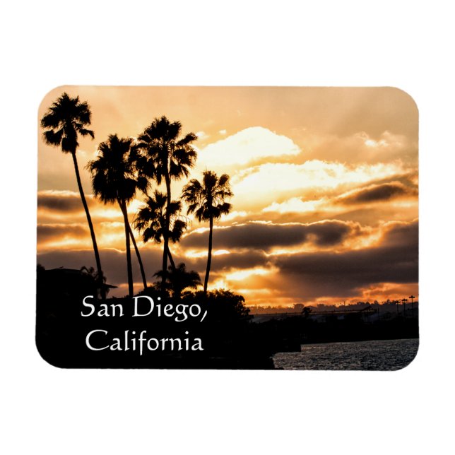 Sonnenuntergang Silhouette San Diego Magnet (Horizontal)