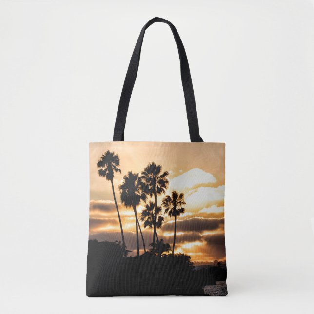 Sonnenuntergang Silhouette San Diego Tasche (Vorderseite)