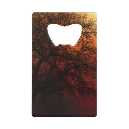 Sonnenuntergang Silhouette Winterbaum Geldbeutel Flaschenöffner