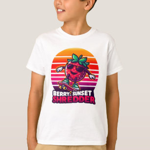 Sonnenuntergang Skateboarding Strawberry T-Shirt