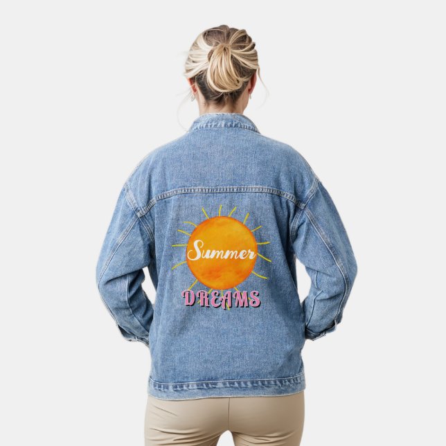 Sonnenuntergang Sommerträume Jeansjacke (Modell)