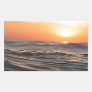 Sonnenuntergang-Sonnenaufgang-Dämmerung auf Strand Rechteckiger Aufkleber