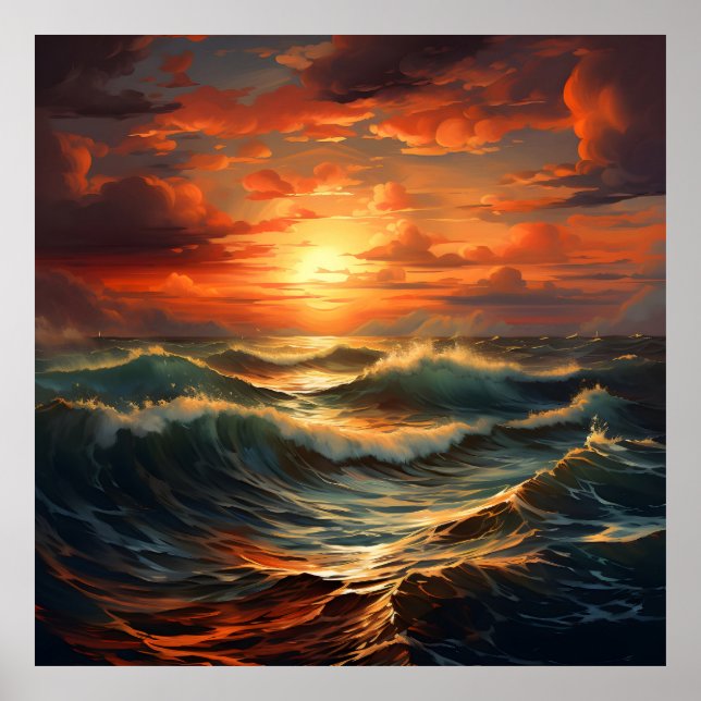 Sonnenuntergang Sonnenuntergang Golden Nature Glüh Poster (Vorne)