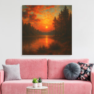 Sonnenuntergang - Stille Bergsee-Zauber im Val Pio Leinwanddruck