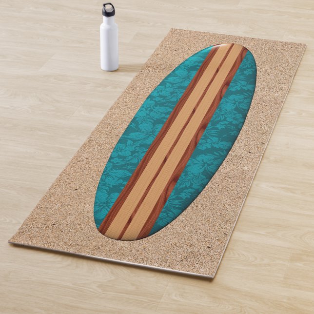 Sonnenuntergang-Strand hawaiisches Longboard Yogamatte (Beispiel)