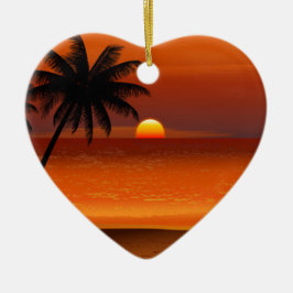 Sonnenuntergang Strand oahu hawaii Nordküste Postc Keramik Ornament