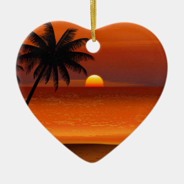 Sonnenuntergang Strand oahu hawaii Nordküste Postc Keramik Ornament (Vorne)