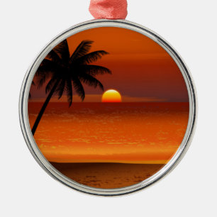 Sonnenuntergang Strand oahu hawaii Nordküste Postk Ornament Aus Metall