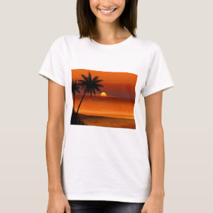 Sonnenuntergang Strand oahu hawaii Nordküste Postk T-Shirt