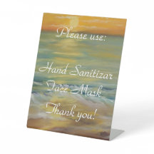 Sonnenuntergang Strand Pedestal Schild