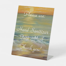 Sonnenuntergang Strand Pedestal Schild