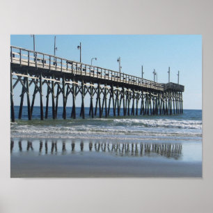 Sonnenuntergang-Strand-Pier-North Carolina Poster