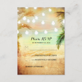 Sonnenuntergang Strand Tinkle Lichter tropische Ho RSVP Karte