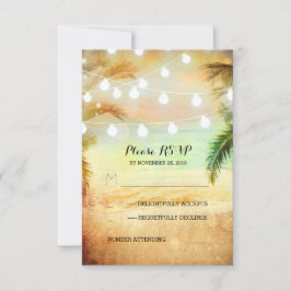 Sonnenuntergang Strand Tinkle Lichter tropische Ho RSVP Karte