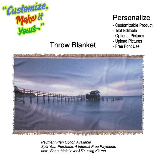 Sonnenuntergang Strandkeule 30 Decke (Sunset Beach Throw Blanket 30.)