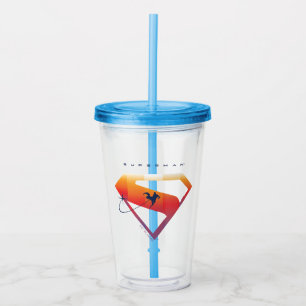 Sonnenuntergang Superman Shield Acryltrinkbecher