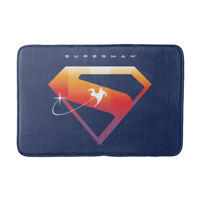 Sonnenuntergang Superman Shield Badematte (Vorderseite)